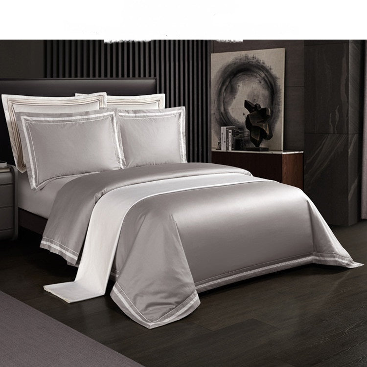 Four-piece Cotton Bedding Hotel Style Simple Solid Color Qui | Other