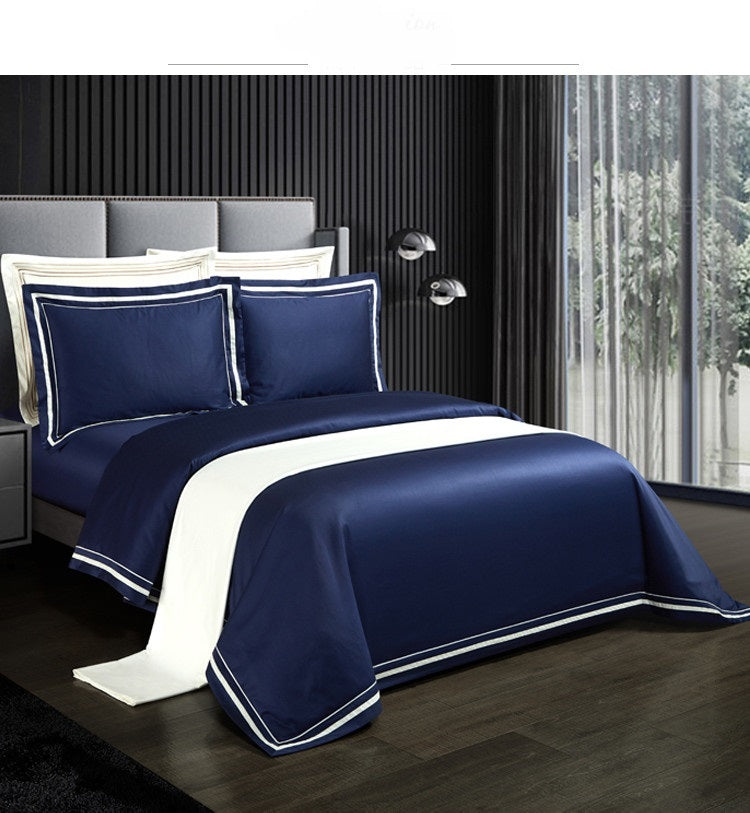 Four-piece Cotton Bedding Hotel Style Simple Solid Color Qui | Other