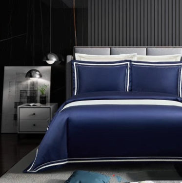 Four-piece Cotton Bedding Hotel Style Simple Solid Color Qui | Other