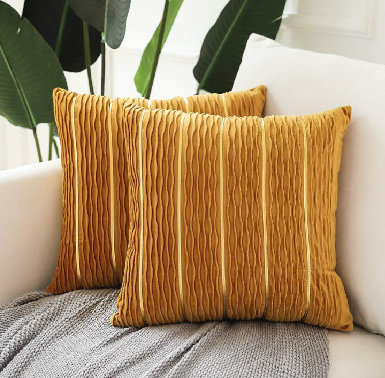 Simple Luxury Striped Velvet Pillow Cover Pillow Cushion Cov | Other