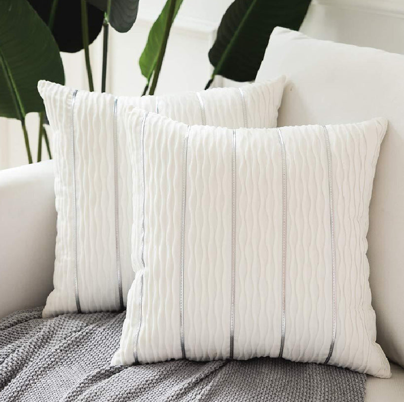 Simple Luxury Striped Velvet Pillow Cover Pillow Cushion Cov | Other