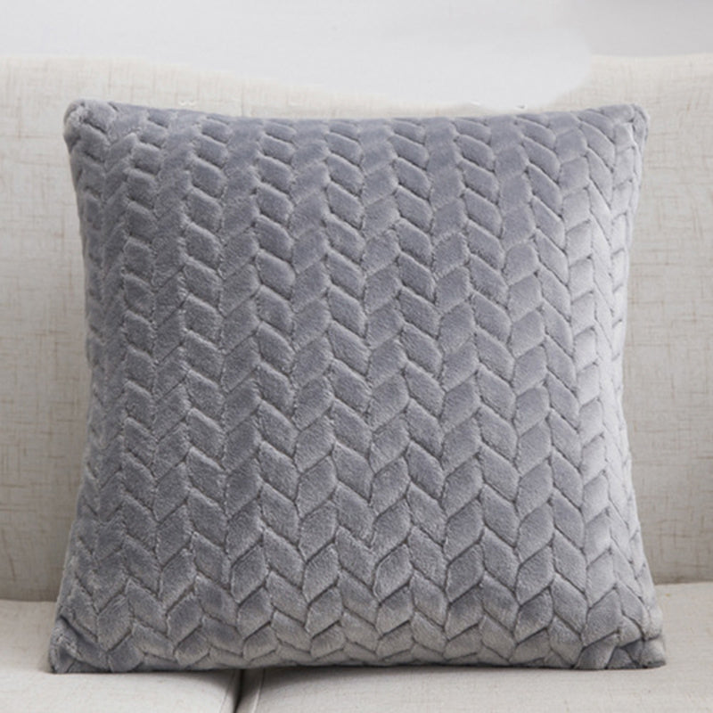 Flannel Solid Color Throw Pillow Sofa Cover Cushion Cover No | Home & Garden
