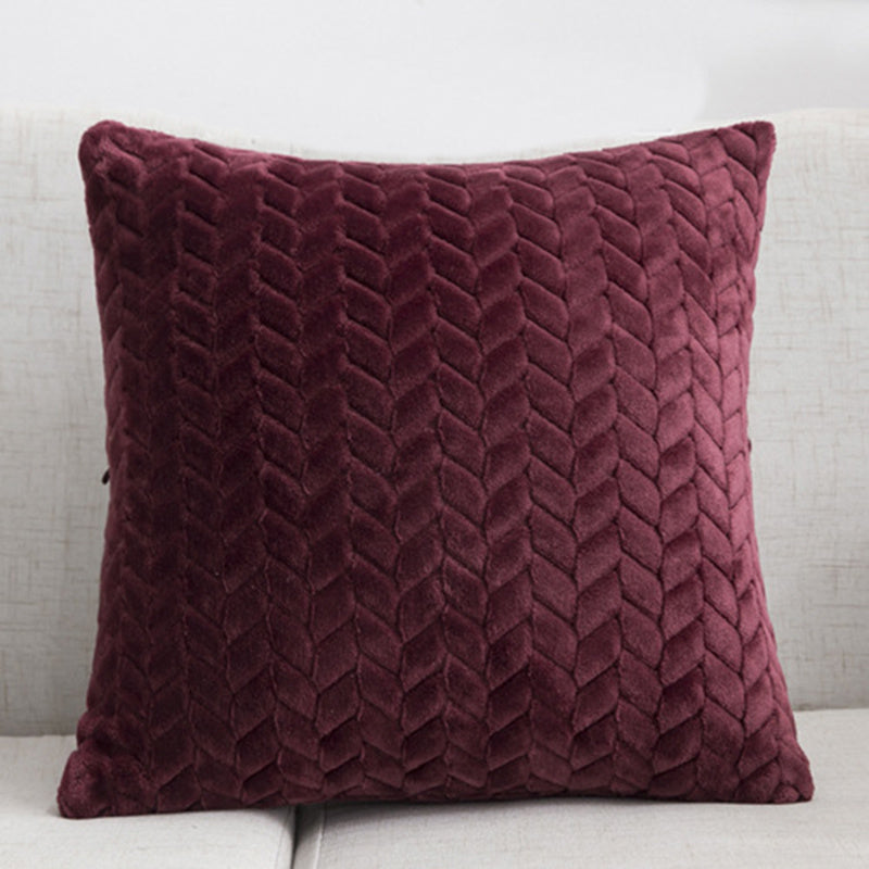 Flannel Solid Color Throw Pillow Sofa Cover Cushion Cover No | Home & Garden