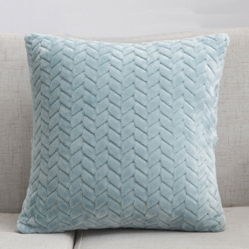 Flannel Solid Color Throw Pillow Sofa Cover Cushion Cover No | Home & Garden