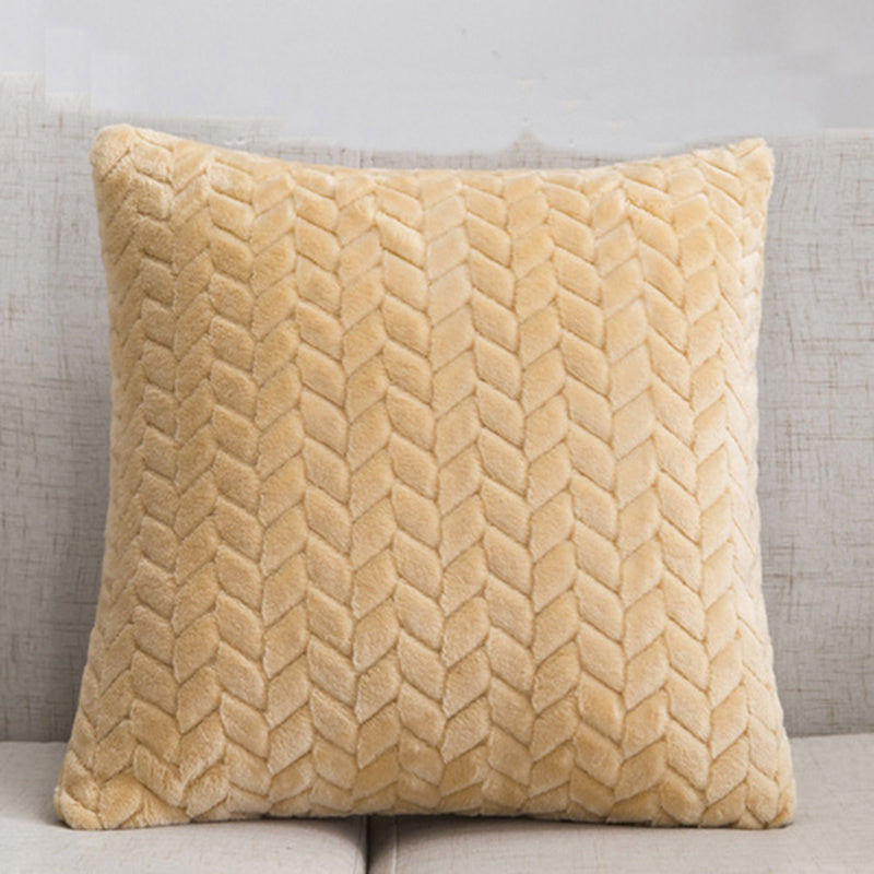 Flannel Solid Color Throw Pillow Sofa Cover Cushion Cover No | Home & Garden
