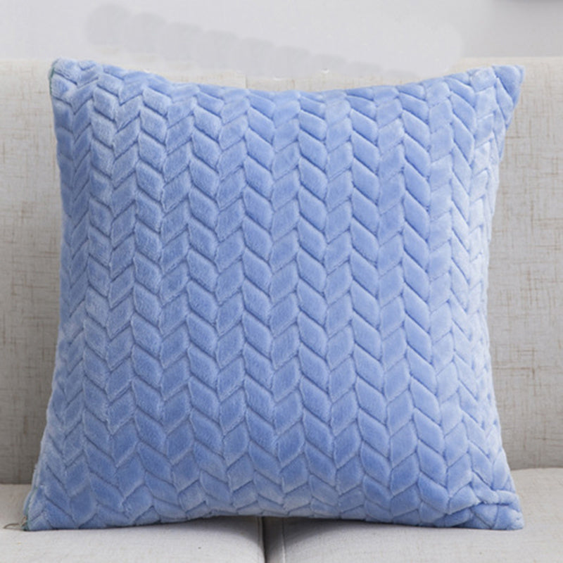 Flannel Solid Color Throw Pillow Sofa Cover Cushion Cover No | Home & Garden