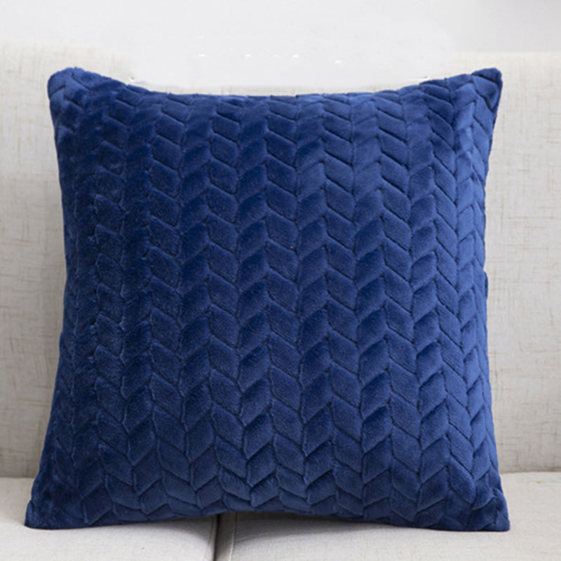 Flannel Solid Color Throw Pillow Sofa Cover Cushion Cover No | Home & Garden