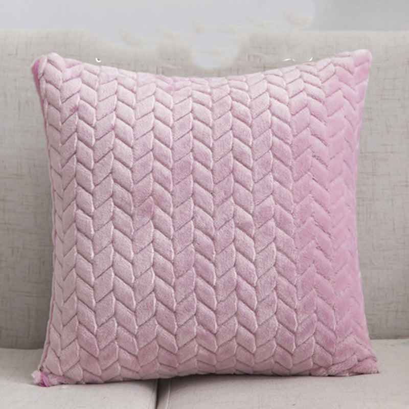 Flannel Solid Color Throw Pillow Sofa Cover Cushion Cover No | Home & Garden