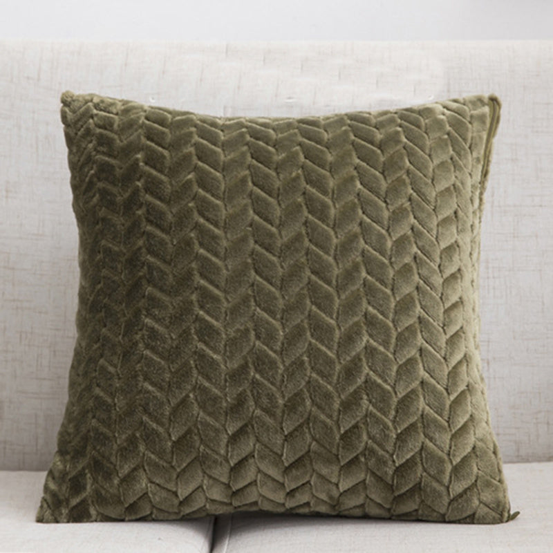 Flannel Solid Color Throw Pillow Sofa Cover Cushion Cover No | Home & Garden