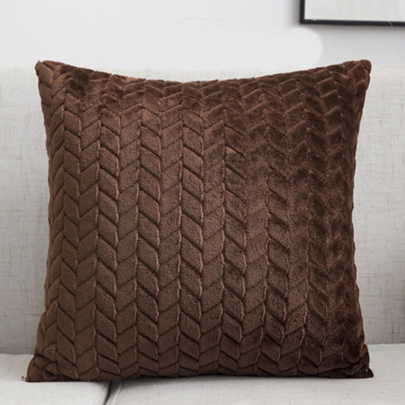 Flannel Solid Color Throw Pillow Sofa Cover Cushion Cover No | Home & Garden