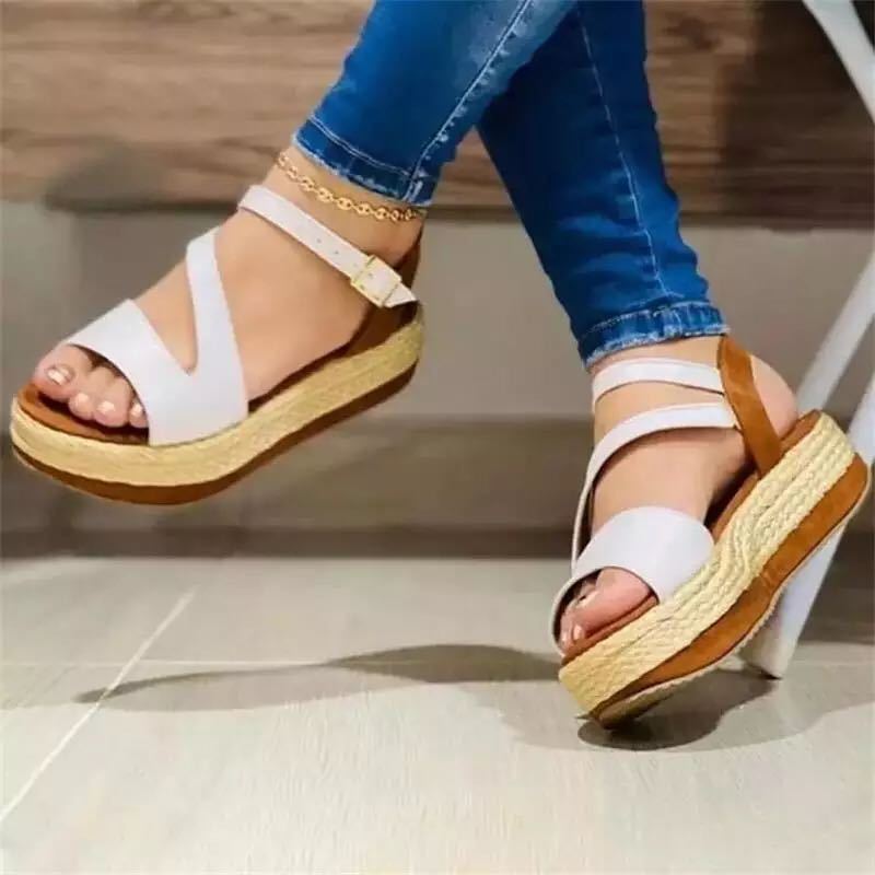 Platform Sandals Hollow Buckle Women's Shoes | Shoes