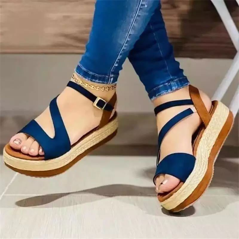 Platform Sandals Hollow Buckle Women's Shoes | Shoes