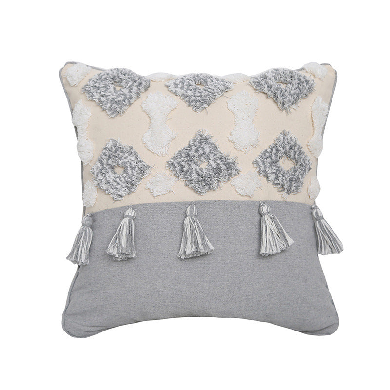 Hand-embroidered Tufted Throw Pillow Fringed Pillow Waist Pi | Jewelry & Accessories