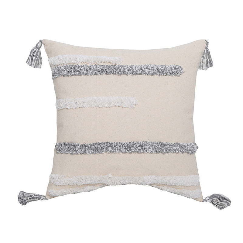 Hand-embroidered Tufted Throw Pillow Fringed Pillow Waist Pi | Jewelry & Accessories