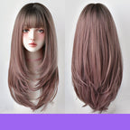 Wig Female Long Hair, Long Straight Hair, Inner Button Air B | Other
