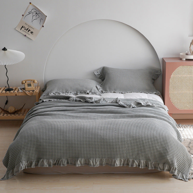 Japan Waffle Plaid Blankets For Bed Sofa Throws Cotton Yarn | Home & Garden