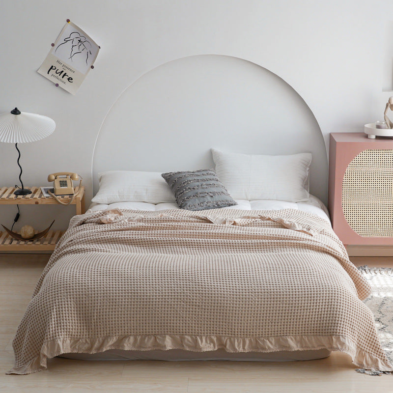 Japan Waffle Plaid Blankets For Bed Sofa Throws Cotton Yarn | Home & Garden