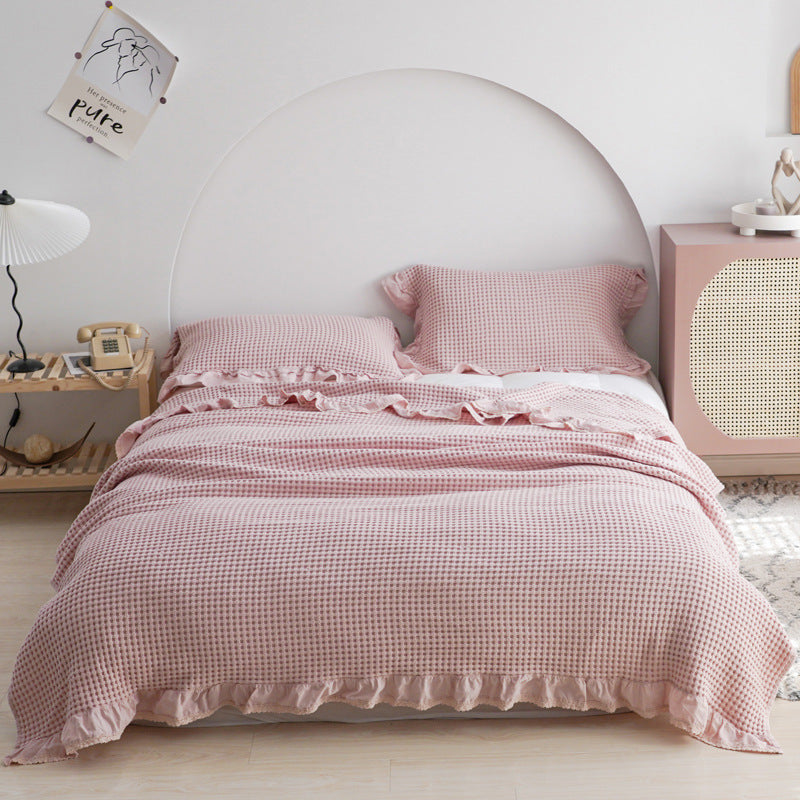 Japan Waffle Plaid Blankets For Bed Sofa Throws Cotton Yarn | Home & Garden
