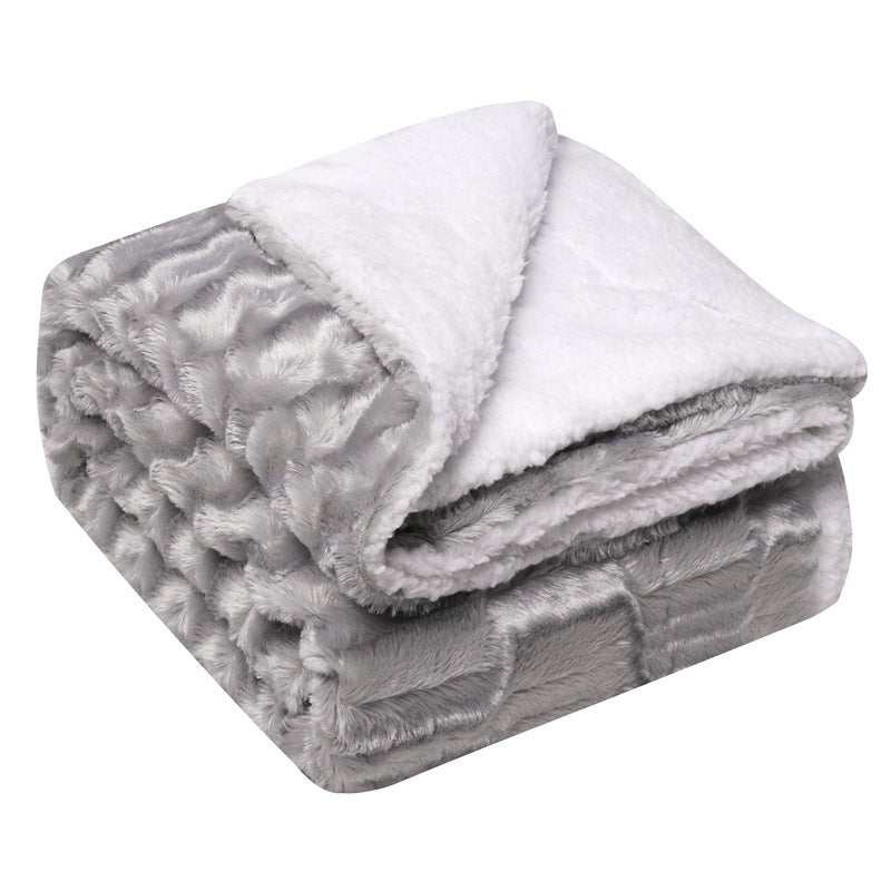 Thickened Flannel Lamb Wool Composite Double Blanket Leisure | Other