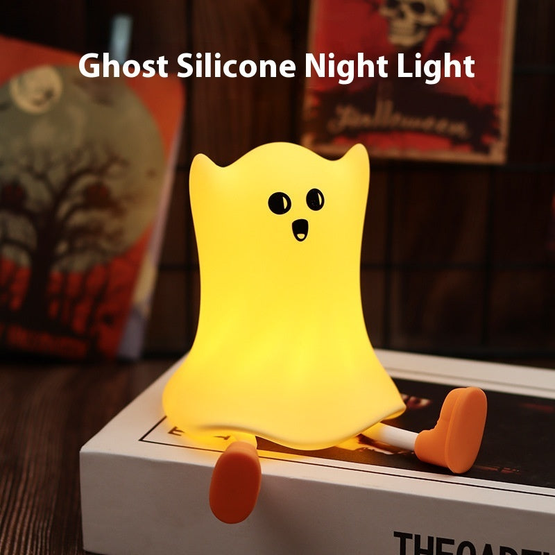 👻 Halloween Silicone Ghost Bedside Lamp – Touch Control Night Light