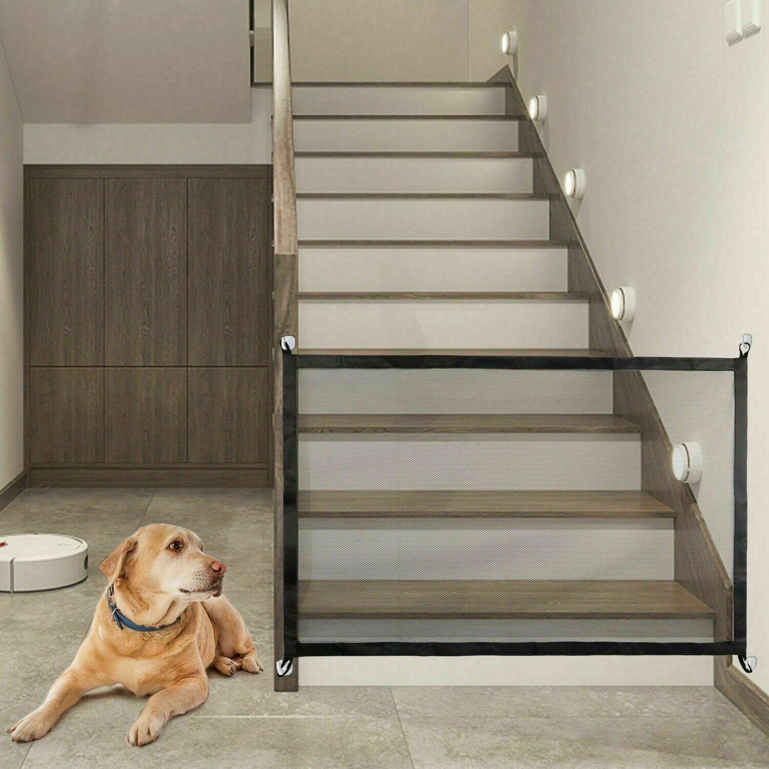 Pets Dog Cat Adorable Baby Safety Gate Mesh Fence Magic Portable Guar | Electronic Learning Toys