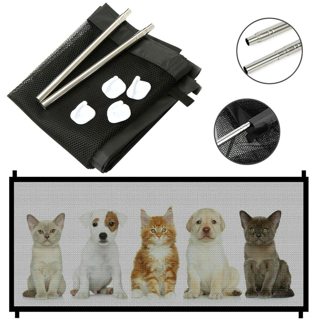 Pets Dog Cat Adorable Baby Safety Gate Mesh Fence Magic Portable Guar | Electronic Learning Toys