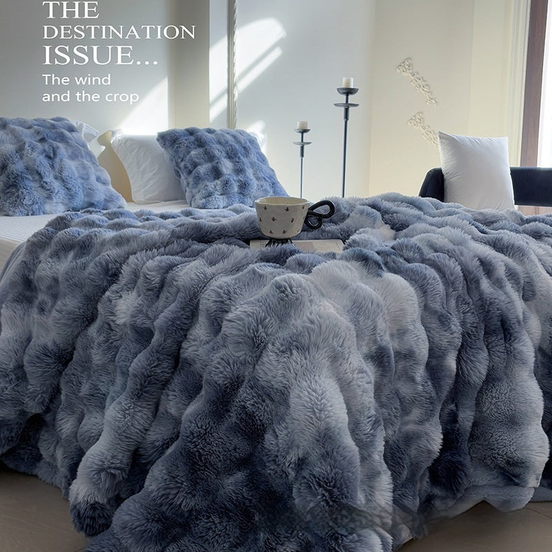 Polyester Carpet Rabbit Bubble Velvet Thickened Nap Blanket | Other