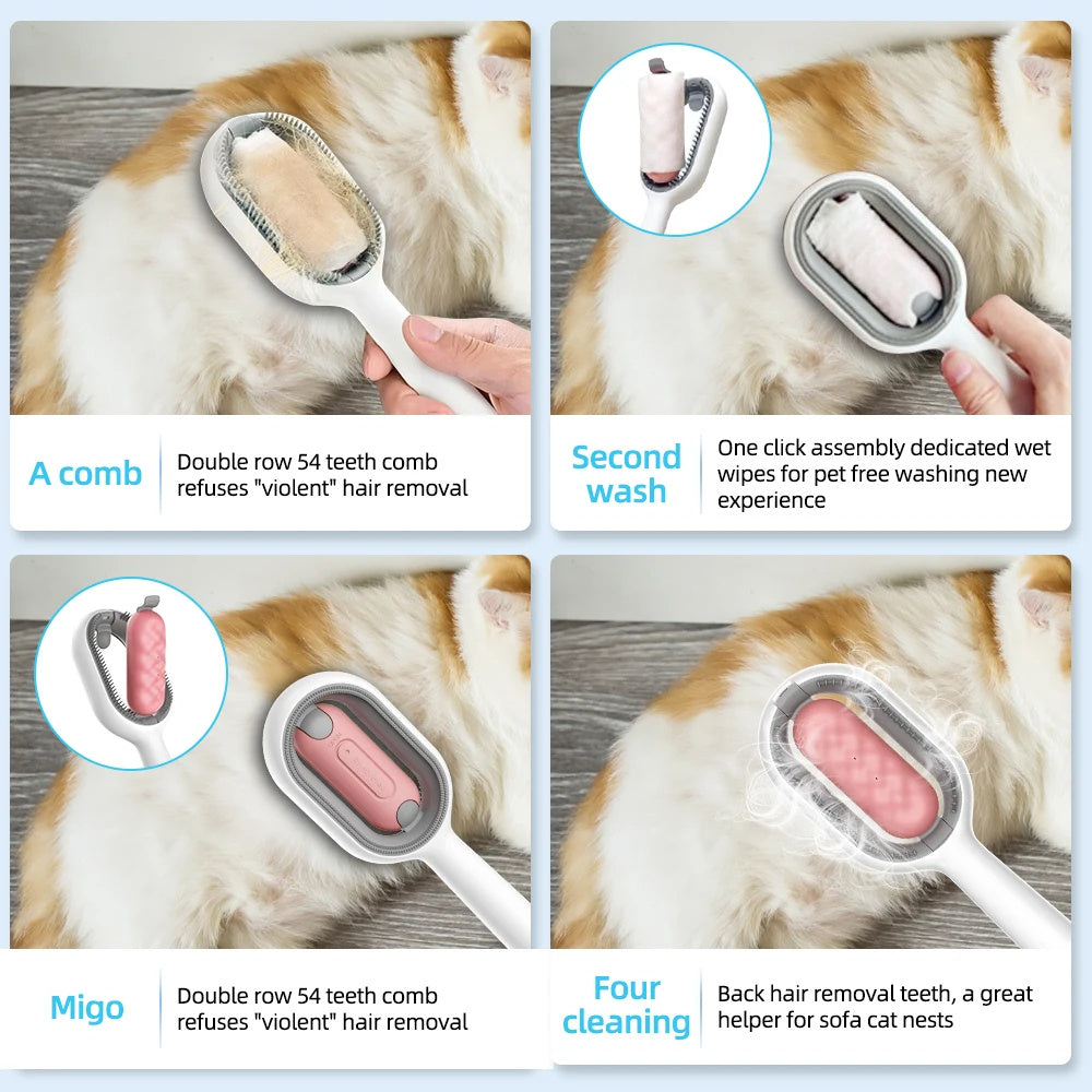 Cat Hair Brush With Water, Sticky Brush For Cats, 4 In-1 Cat | Other