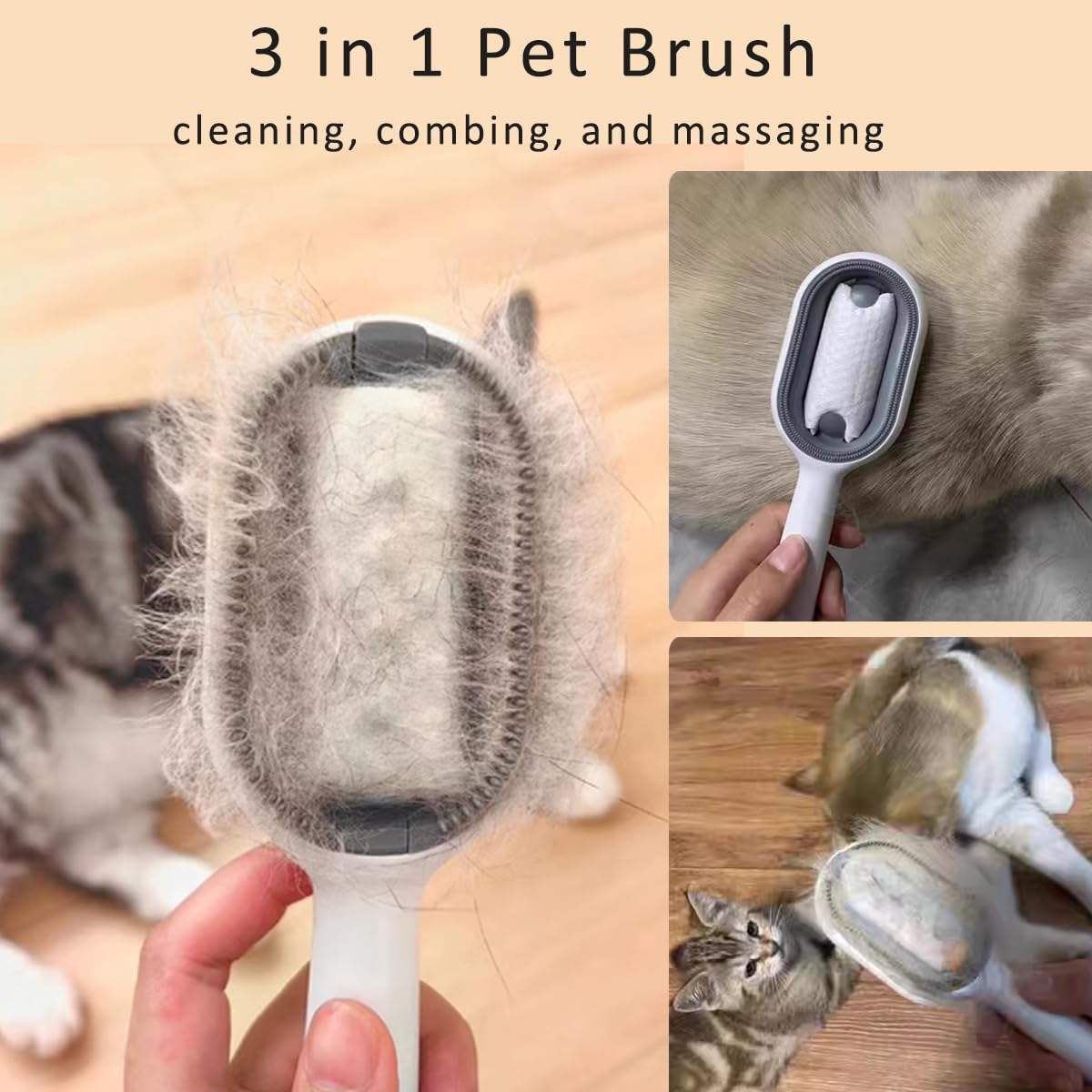 Cat Hair Brush With Water, Sticky Brush For Cats, 4 In-1 Cat | Other