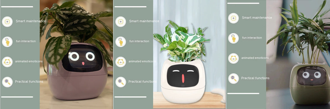 Smart Planter with AI Sensors – Interactive Plant Care with 49+ Expressions & Real-Time Monitoring