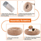 24 Inch Anti-slip Round Fluffy Plush Faux Fur Cat Bed, Fits | Other