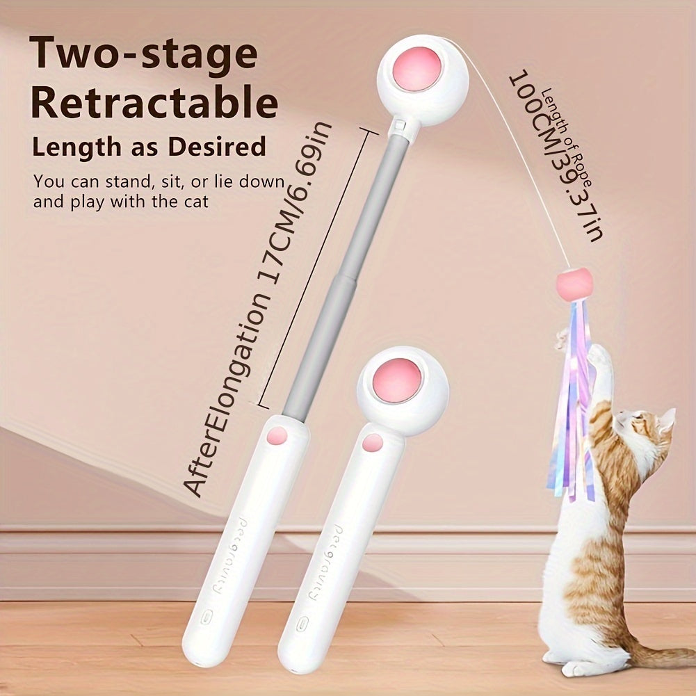Cat Teaser Stick, Retractable Cat Wand With Replacement Head | Other