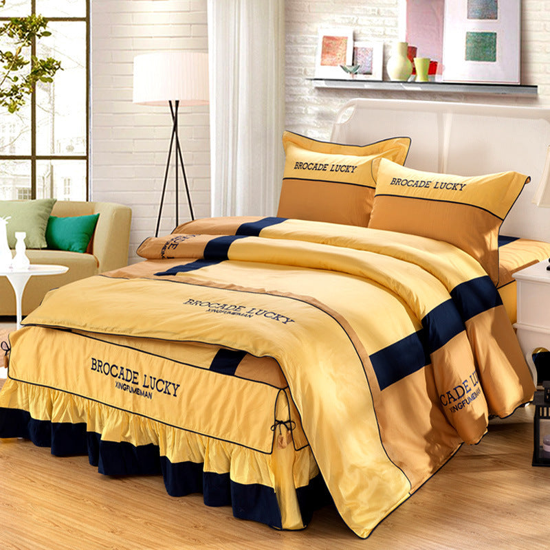 Solid Color Cotton Bed Skirt Set Of Four | Other