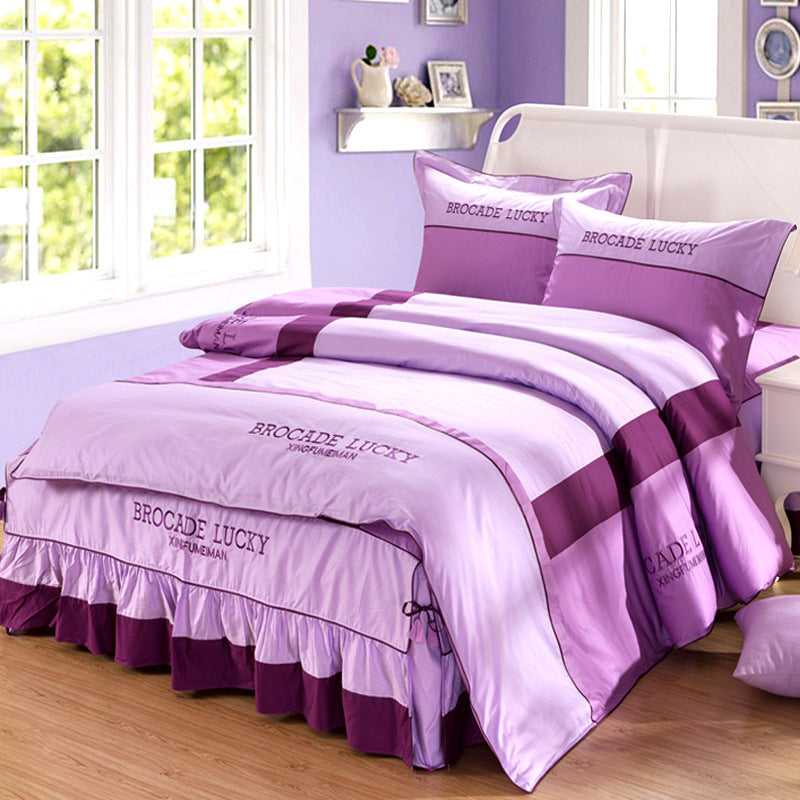 Solid Color Cotton Bed Skirt Set Of Four | Other