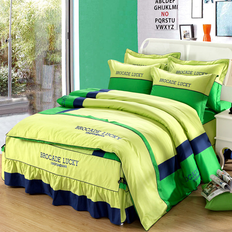 Solid Color Cotton Bed Skirt Set Of Four | Other