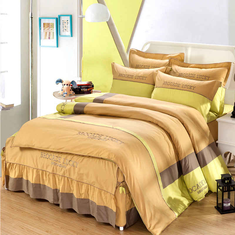 Solid Color Cotton Bed Skirt Set Of Four | Other