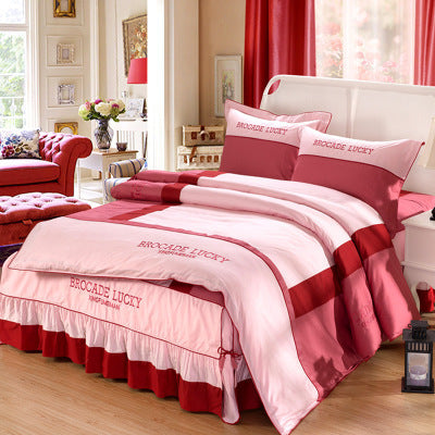 Solid Color Cotton Bed Skirt Set Of Four | Other
