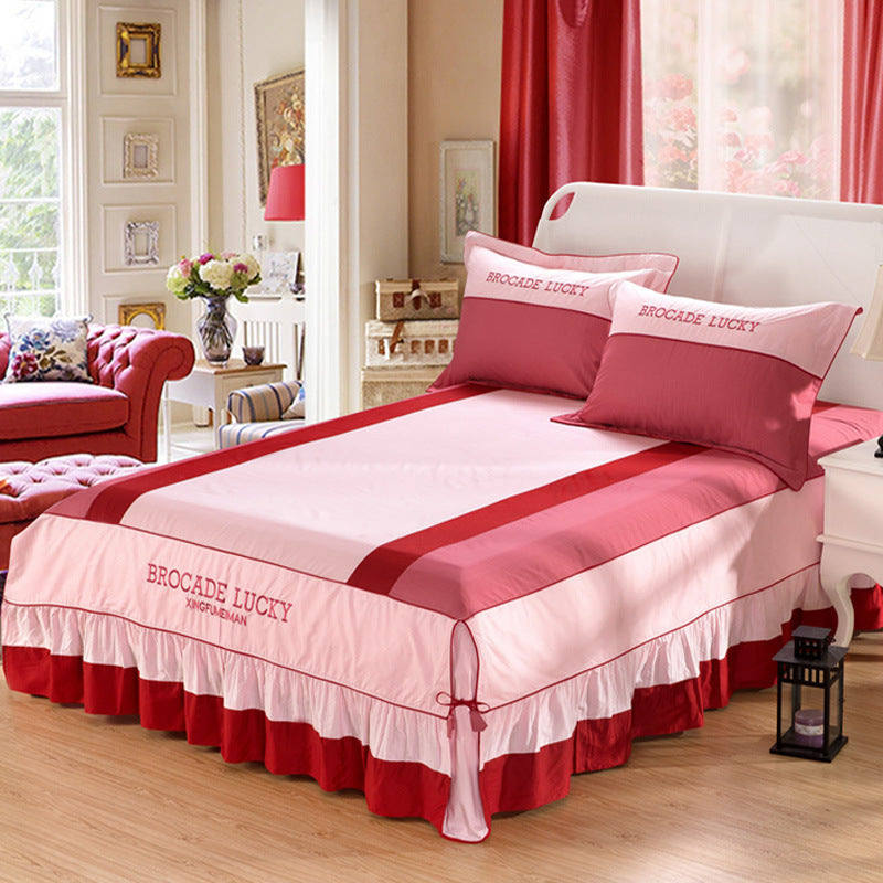 Solid Color Cotton Bed Skirt Set Of Four | Other