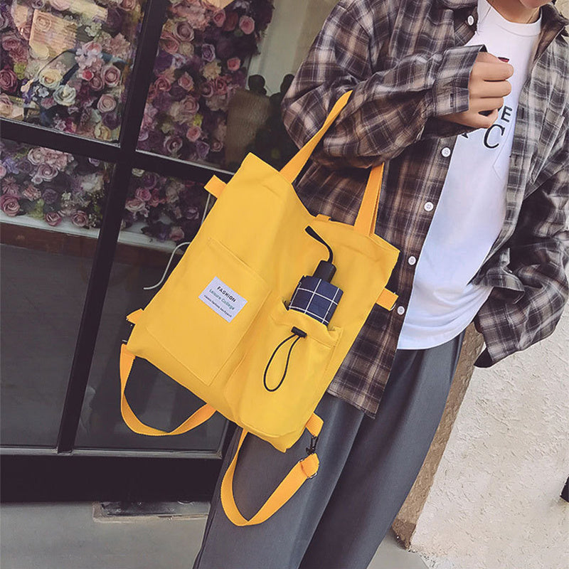 Harajuku Canvas Bags Students Handbag With Pockets Preppy Bu | Luggage & Bags