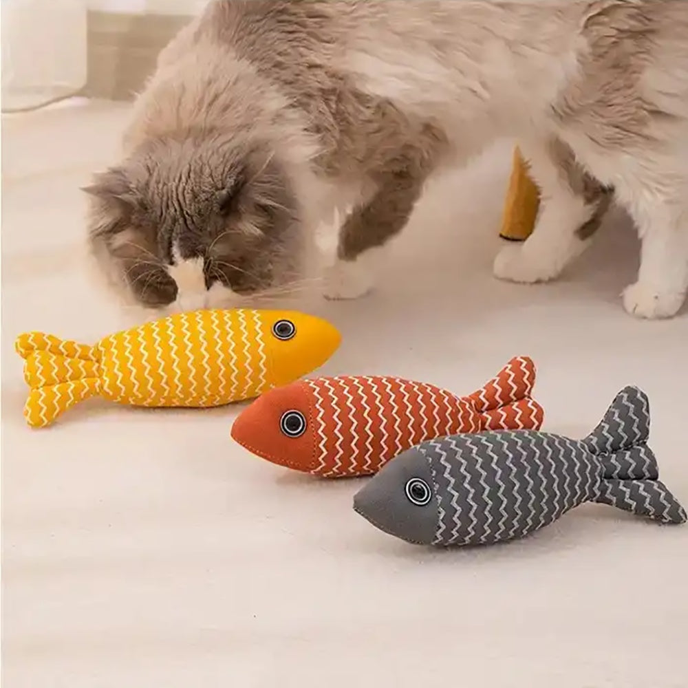 Burlap Fish Catnip Cat Toy, Throw Pillow, Teething Cat Toy, | Electronic Learning Toys