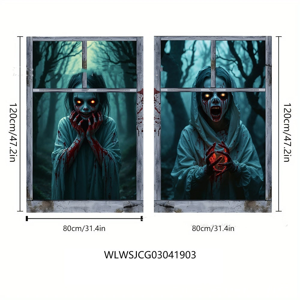3d Holiday Window Cover Witch Halloween Window Cover | Other