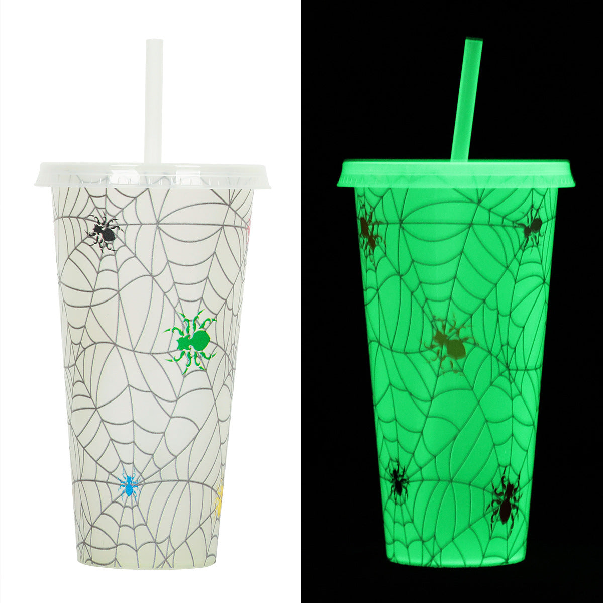 720ml Plastic Sippy Cup Halloween Luminous Straw Cup | Other