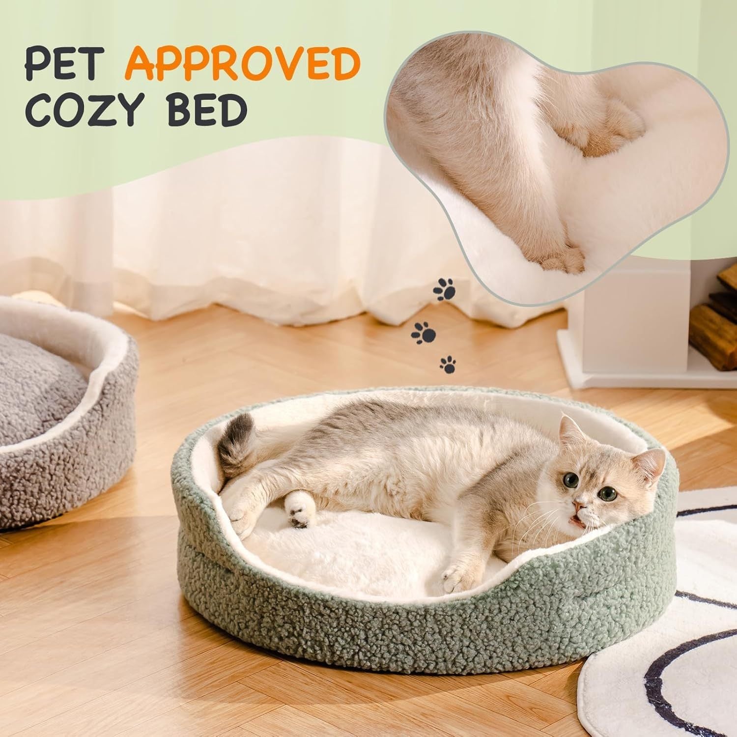 Mewoo Washable Pet Bed For Cats & Small Dogs - 23x23x7 Inch | Other