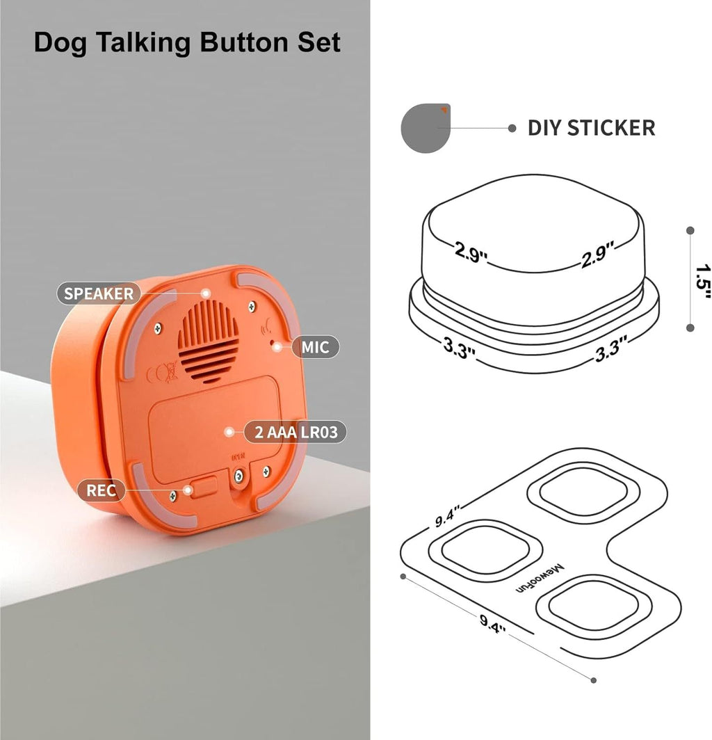 Mewoofun Dog Talking Buttons Set - 3 Recordable Communicatio | Other