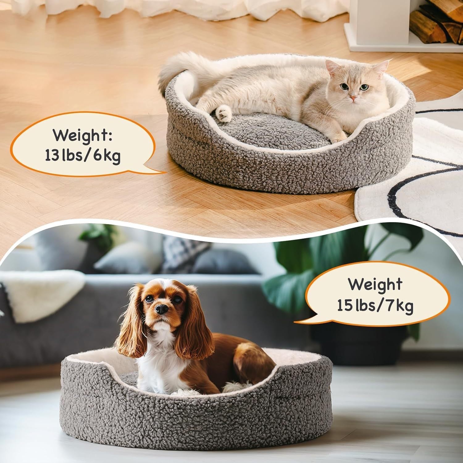 Mewoo Washable Pet Bed For Small Dogs & Cats - 23x23x7 Inch | Other