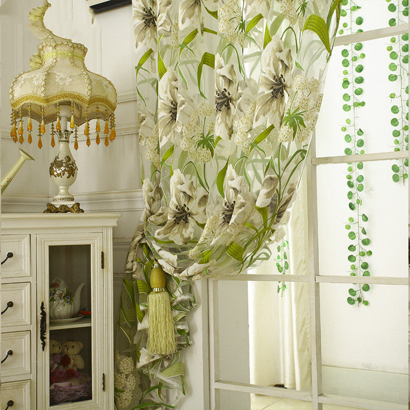 White Striped Yarn Translucent Curtain For Bedroom | Other