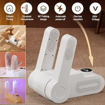 Multifunction Electric Shoe Dryer – Foldable, Constant Temperature Heating with Timer
