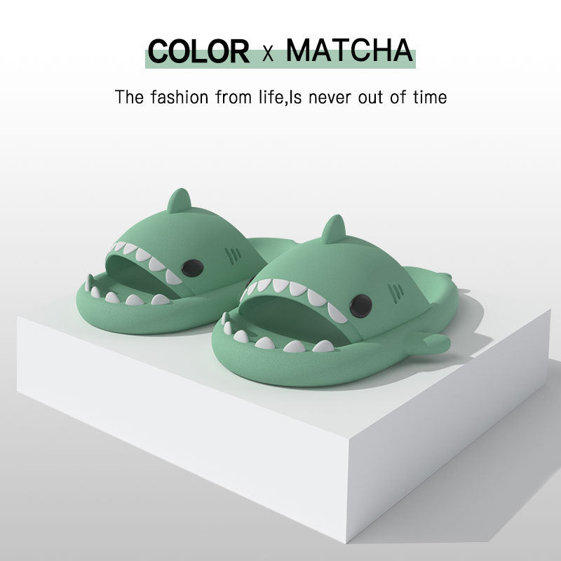 Adult's Slippers Indoor Outdoor Funny Shark Cartoon | Other