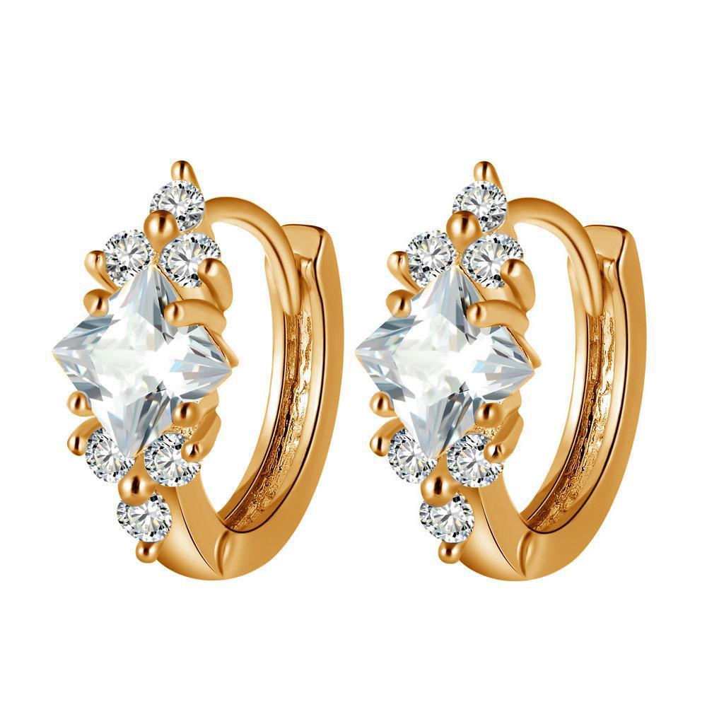 European And American Personalized Square Zircon Earrings | Jewelry & Accessories