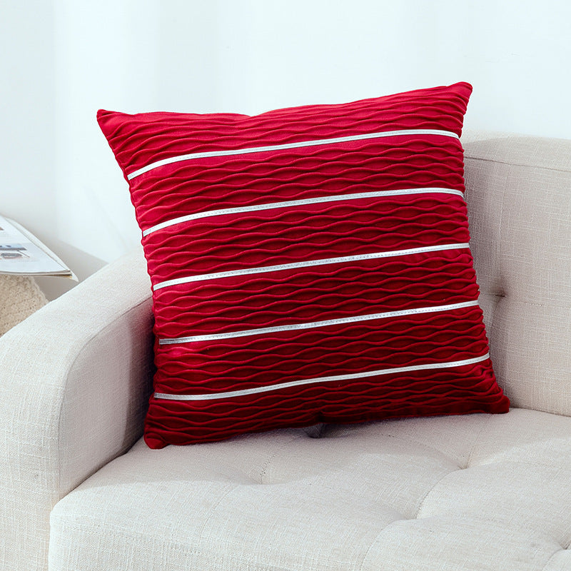 Simple Luxury Striped Velvet Pillow Cover Pillow Cushion Cov | Other